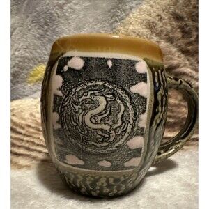 Always Azul Pottery Dragon Mug Cup Aztec Brown and Black  Look 4 inch Colorado
